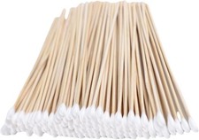 200PCS 6-Inch Wooden Sterile Cotton Swabs - 6 Inch long, White, Yellow
