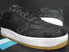 NIKE AIR FORCE 1 '07 / CLOT / FRAGMENT LOW SILK BLACK WHITE GUM CZ3986-001 12.5