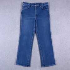 VTG Wrangler Jeans Mens 34x30 Fit 31x30 Blue Denim Made in USA 956 PWS