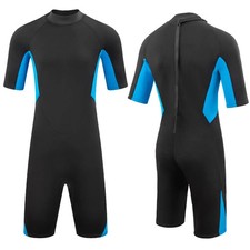 Men's Wetsuit 3mm Neoprene Short Sleeve One Piece Spring Diving Suit Back Front