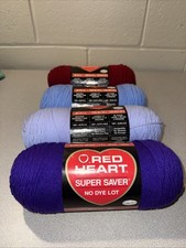 Red Heart Super Saver Mixed Lot of 4 skeins - 8 Oz each - NEW 