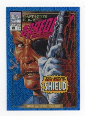 2024 Marvel Masterpieces '92 Platinum BLUE TRAXX VARIANT COVERS #64-V Nick Fury