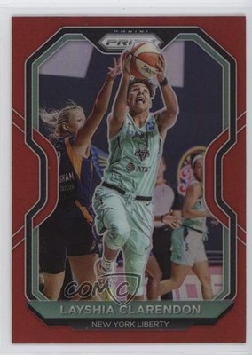 2021 Panini Prizm WNBA Red Prizm 47/299 Layshia Clarendon #20 3hd