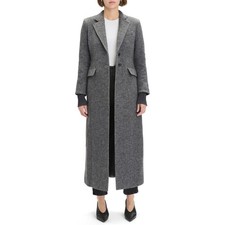 Favorite Daughter Womens Grey Twill Long Sleeve Flap Pocket Faux The City Coat