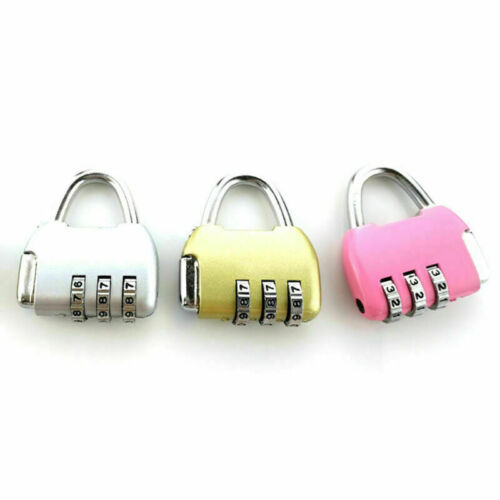 Travel Luggage Padlock Mini 3 Digit Combination Suitcase Security Cable Lock - Picture 1 of 7