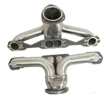 Small Block Chevy Blockhugger Silver Coated Steel Exhaust Headers Sbc Cc134-sec