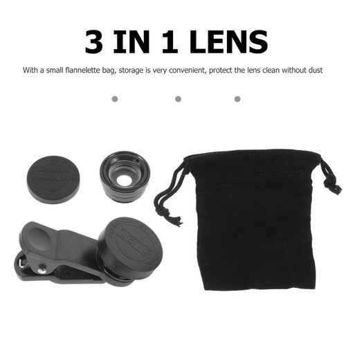 Cellphone Wide Angle Lens Clip On Cell Phone Lens Kit 3 1 Phone Camera Lens - 第 2/12 張圖片