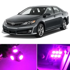 12 x Premium Hot Pink LED Lights Interior Package Kit for Toyota Camry 2007-2017