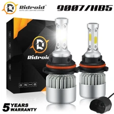 9007 HB5 COB LED Headlight Bulbs Conversion Kit High Low Beam 6000K Super White