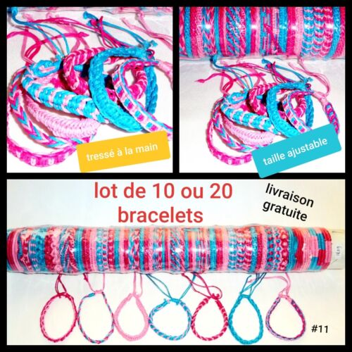 Lot de Bracelets Brésiliens Coton Revendeur Grossiste lot 10 ou 20 Amitié rose  - Photo 1/4