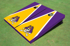 East Carolina University Yellow and Purple Matching Triangle Cornhole Boards
