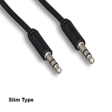 LOT10 12' Slim 3.5mm 1/8" Male to Male Stereo Audio AUX Cable MP3 Tablet Speaker