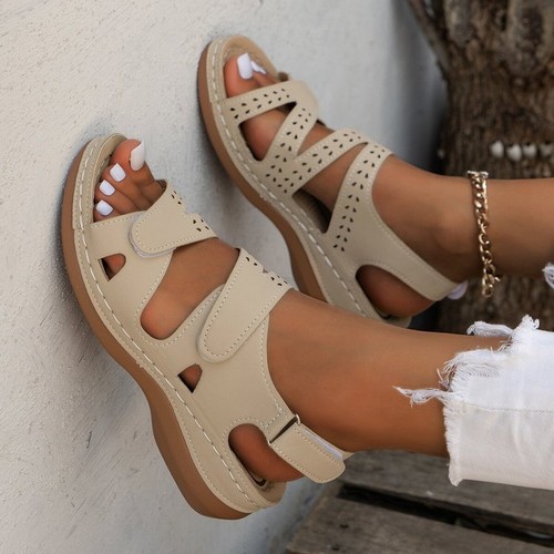Womens Summer Orthopedic Wedge Sandals Walking Slingback Flat Casual Shoes Size - Picture 11 of 13