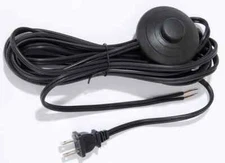 19 Foot SPT-2 Black Lamp Cord Set With Floor Switch New 46864JB