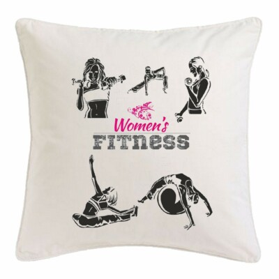 KISSENBEZUG 40X40cm WOMEN GYM FITNESS CLUB BODYBUILDING GYM KRAFTTRAINING FITNES