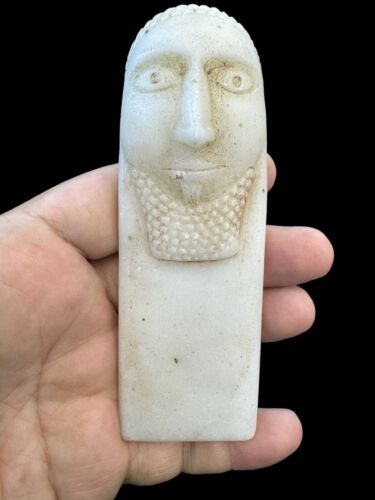 starożytny prawie rzadki bliski wschodni król rzeźbiony kamienny amulet szczęścia - Zdjęcie 1 z 6