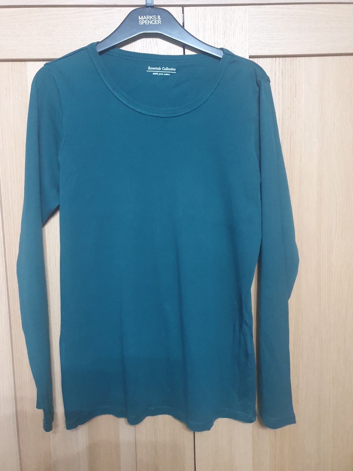 THREE Marks And Spencer Ladies Dark Green Long Sleeved Tshirts Size 14