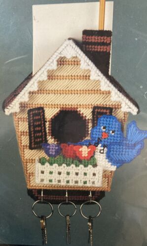 NEW Bucilla Bird House Plastic Canvas Key Holder 6055 7 x 10 Sealed Bluebird - Picture 1 of 3