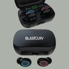 BlastCurv LED BT 5.0 Earbuds Wireless Earphones TWS Power Case Deep Bass in-Ear