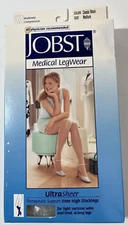 JOBST UltraSheer Knee High Closed Toe 15-20mmHg Classic Black Medium 119422