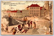 Postcard Germany Dresden Planned Demolition of Bruhl's Terrace Litho 1900 AP15