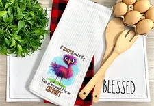 If Idiots Could Fly, Waffle Weave Dish/Tea Towel, Micro Fiber, 16x24" (T326)