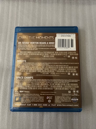 DR. SEUSS: Horton Hears a Who / Robots / Space Chimps (Blu-ray) Perfect - Picture 2 of 4