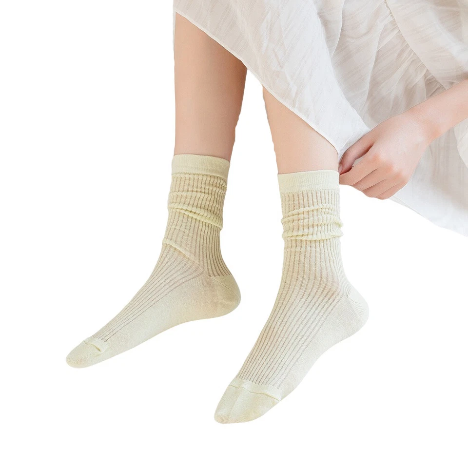 8 Pairs Women Summer Thin Mid Calf Stretch Mesh Socks Sports Breathable Socks - Image 3 of 4