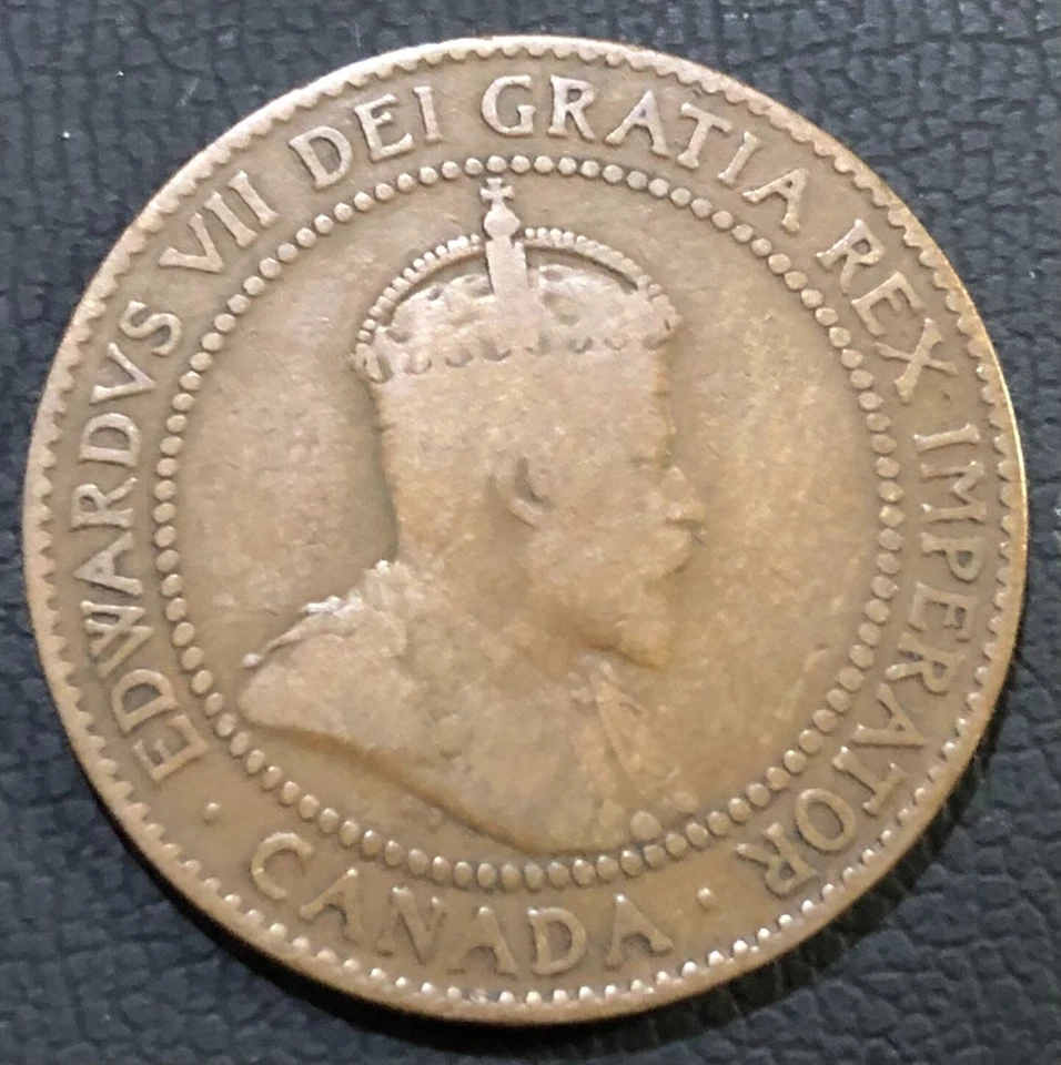 [099] 1910 Canada 1 Large Cent - Edward VII, Exact Details as in Picture - Image 3 of 4