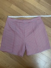 Vintage Polyester Red Geometric Shorts