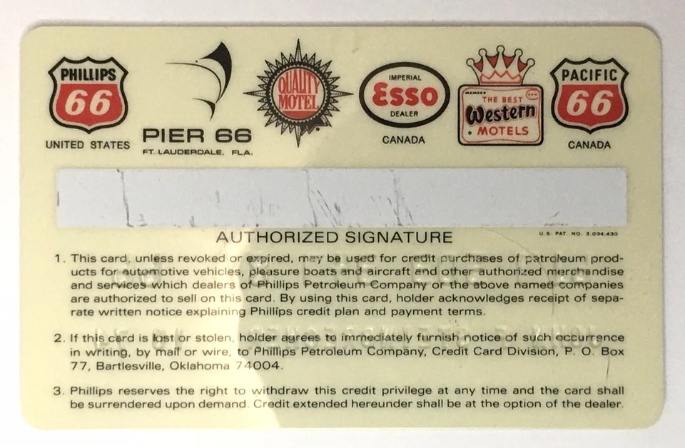 1970s Phillips 66 Gas Oil Credit Card  Expired 1974 Vintage Petroleum Company - Image 2 of 2