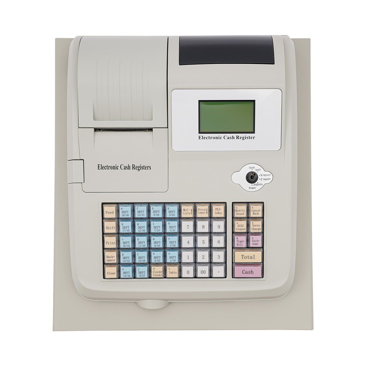 Usb Interface Lockable Electric Cash Register W/ 48 Keys 100-240v