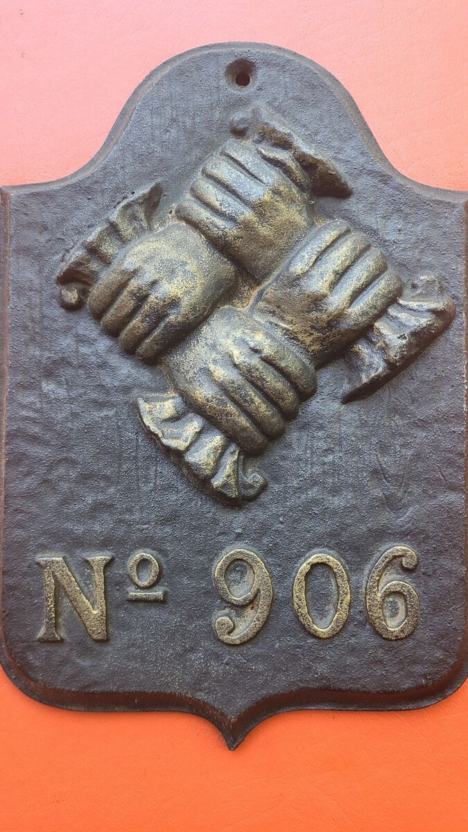 firefighter fireman plaque cast metal vintage No 906 | eBay