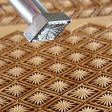 Small Lined Diamond Geometric Stamp, Leather Stamping Tool, Stainless Steel