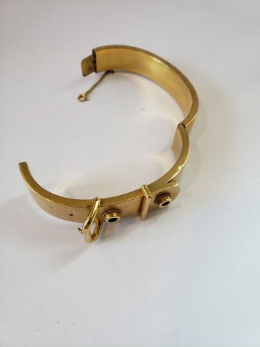 Antik Gold vergoldete Schnalle Armband Scharnier Armreif - Bild 7 von 12
