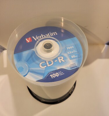 Verbatim Cd-R Discs, 700mb/80min, 52x, Spindle, Silver, 100/pack 94554 NEW