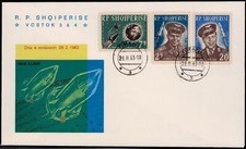 Albania; Wostok 3/4 1963 unz. kpl. na ilustrowanym liście pierwszego dnia obiegu (50,-)