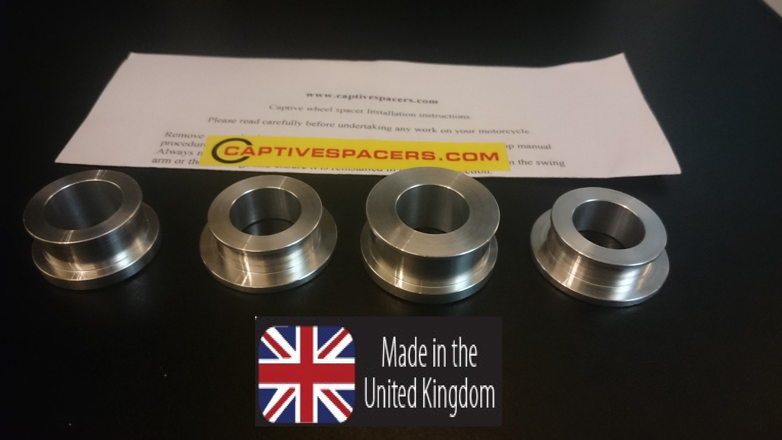 Kawasaki ZX10 ZX10R 2004 04 2005 05 Captive wheel spacers. Full set
