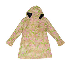 SØs Jensen Beige Polka Dot & Roses Raincoat Hood Jacket