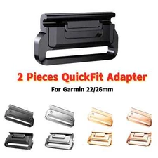 2Pcs Metal Watch Band Adapter Quick Fit Quick Release Strap Tools Clasp 22-26mm