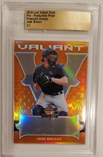 2018 Leaf Valiant Draft Pre-Production Proof Prismatic Orange Josh Breaux RC 1/1