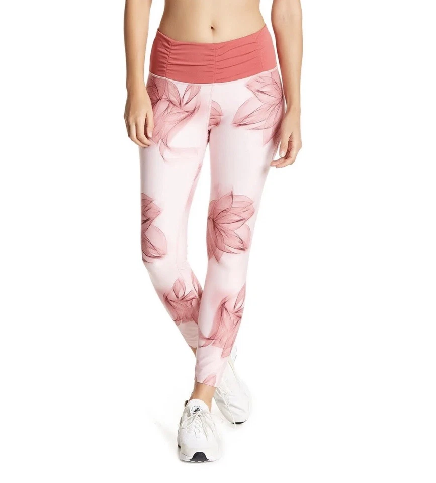 Nanette Lepore Play Theatre Waist Leggings Women’s Medium Pink Floral - Image 2 of 4
