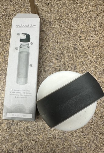 H2go Inspire Gray 18oz. Glass Bottle w/Silicone Sleeve - Rare Adidas Pure BoostX - Picture 3 of 3