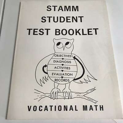 Stamm Student Test Booklet Vocational Math
