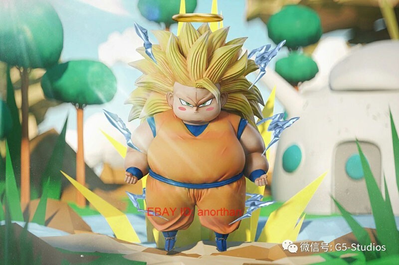 G5 Studio Fat Super Saiyan SSJ3 Son Goku 9cm Resin Statue Figurine