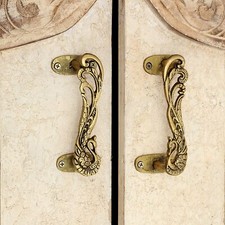 Neuf Fait Gravé Laiton Poisson Long Porte Tirer Garde-Robe Poignées 14.2 CM