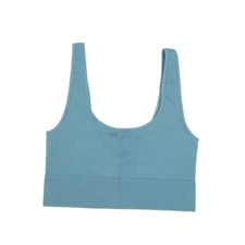 Gap Body Seamless Rib Bralette Tank Straps Scoop Neck Blue Wonder Womens L