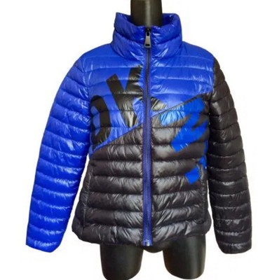 DKNY Jeans Black/ Blue Packable Puffer Jacket Size Large New 