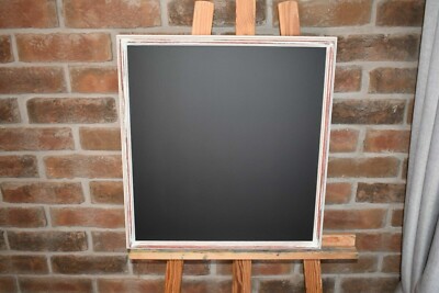 Vintage Distressed weiß Shabby Chic verzierter Rahmen Kreidetafel Hochzeitssalon