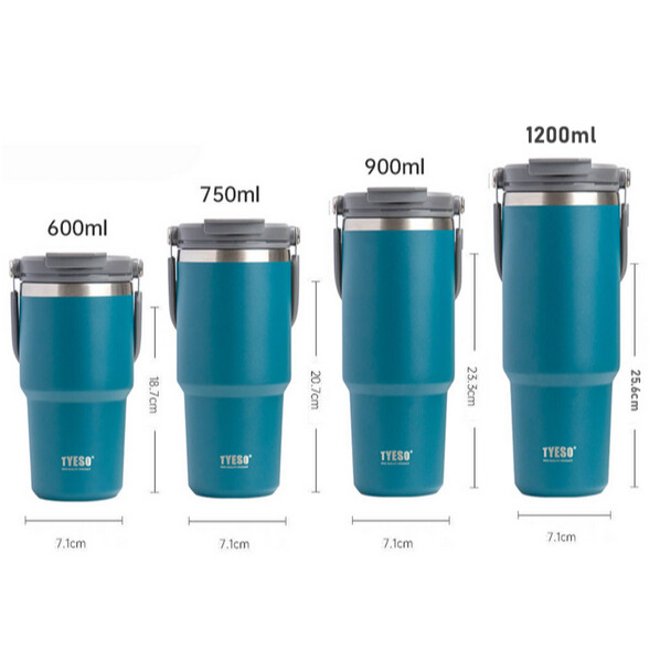 Tyeso 304 Stainless Steel Thermos Tumbler Bottle With Straw Insulated ...